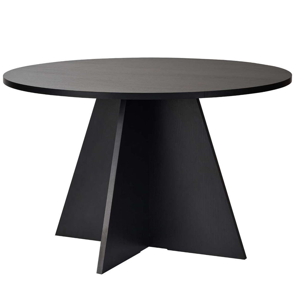 Viora Round Wooden Dining Table in Black