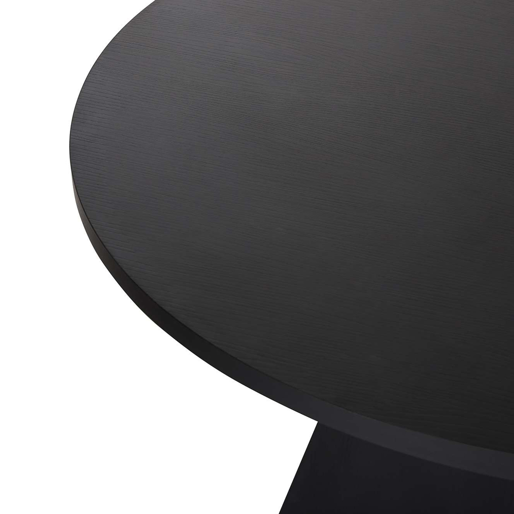 Viora Round Wooden Dining Table in Black