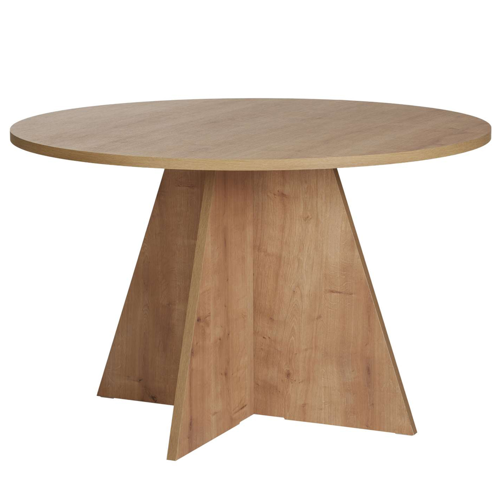 Viora Round Wooden Dining Table in Sapphire Oak