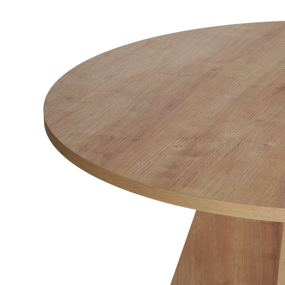 Viora Round Wooden Dining Table in Sapphire Oak