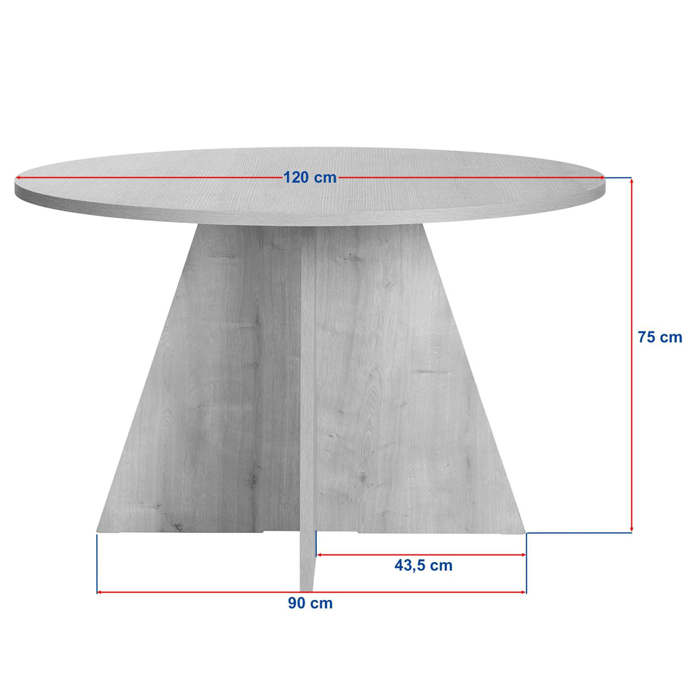 Viora Round Wooden Dining Table in Sapphire Oak