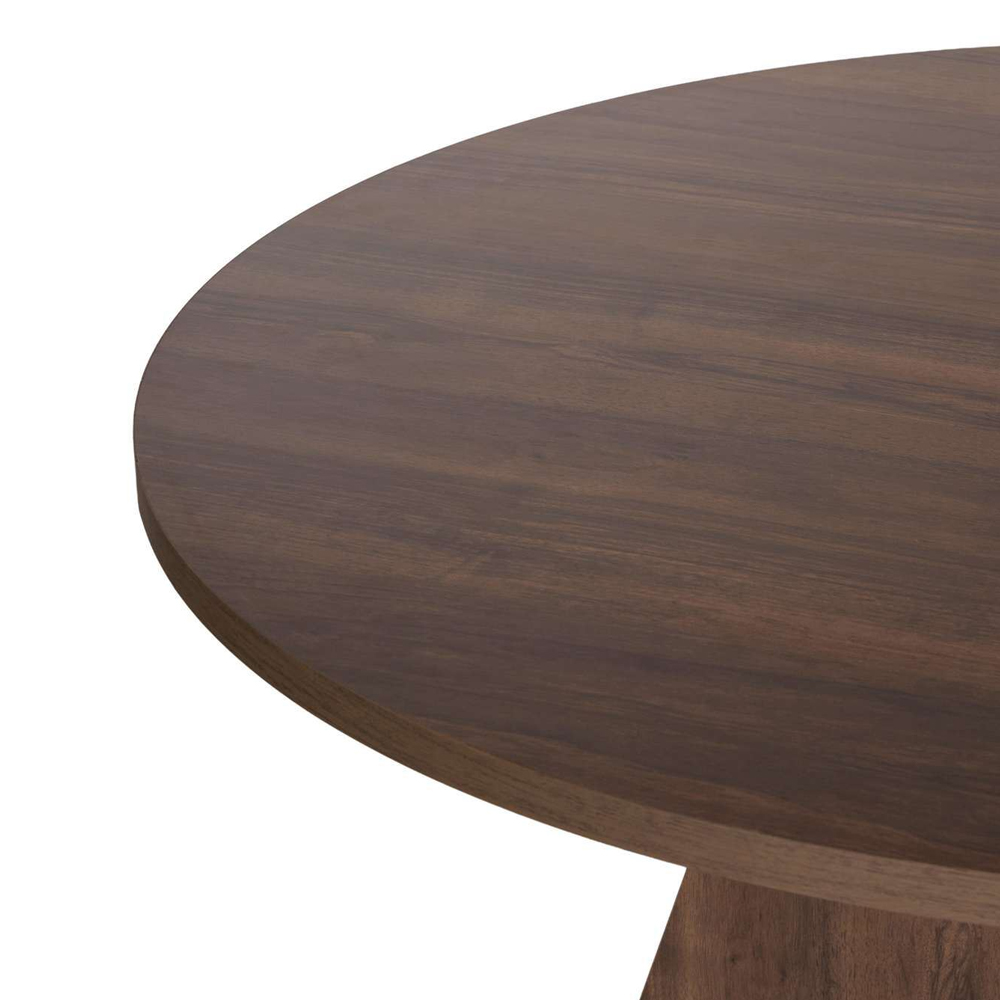 Viora Round Wooden Dining Table in Walnut