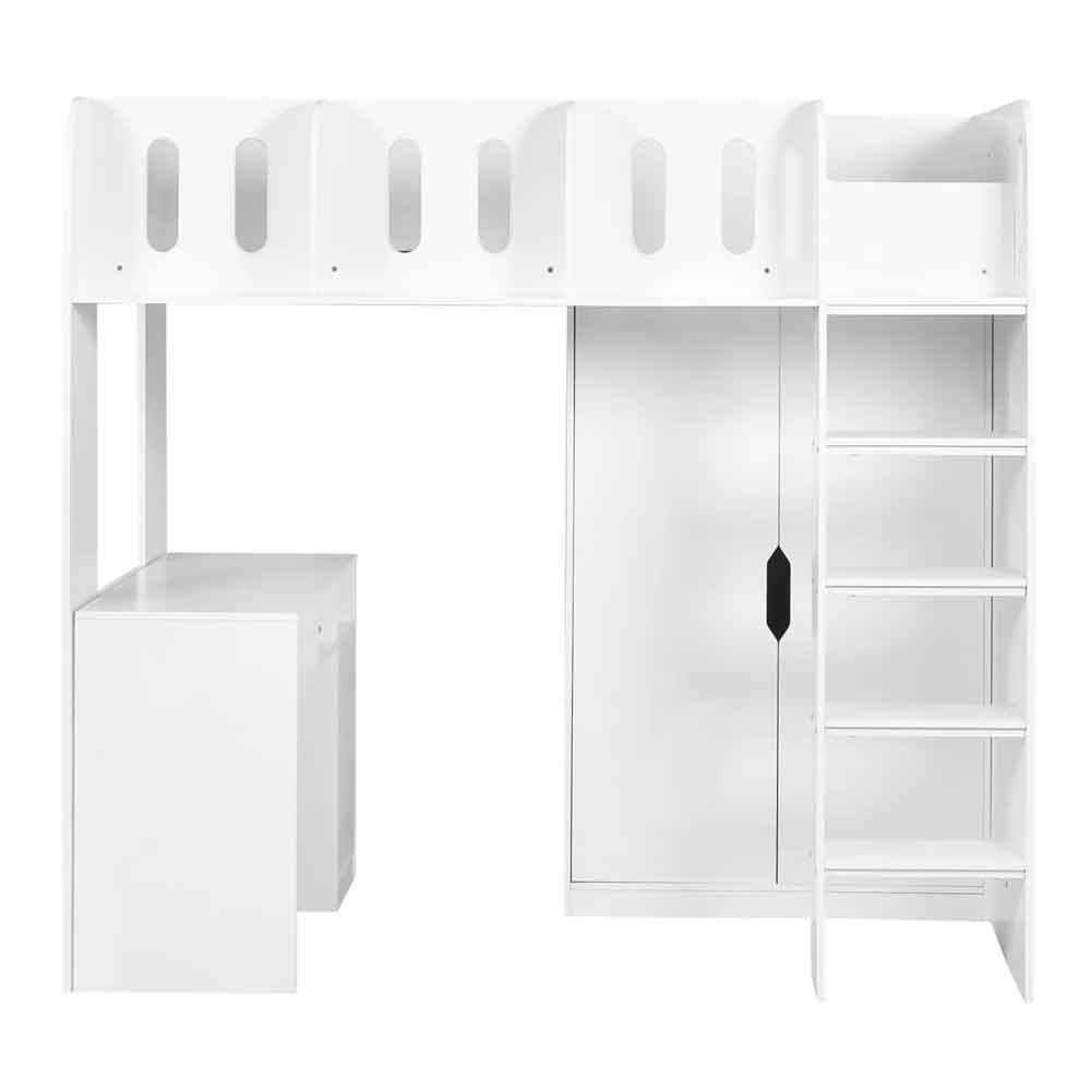 Virelli Wooden High Sleeper Bunk Bed in White