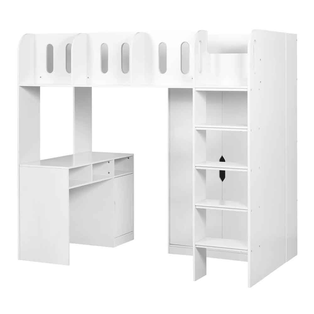 Virelli Wooden High Sleeper Bunk Bed in White
