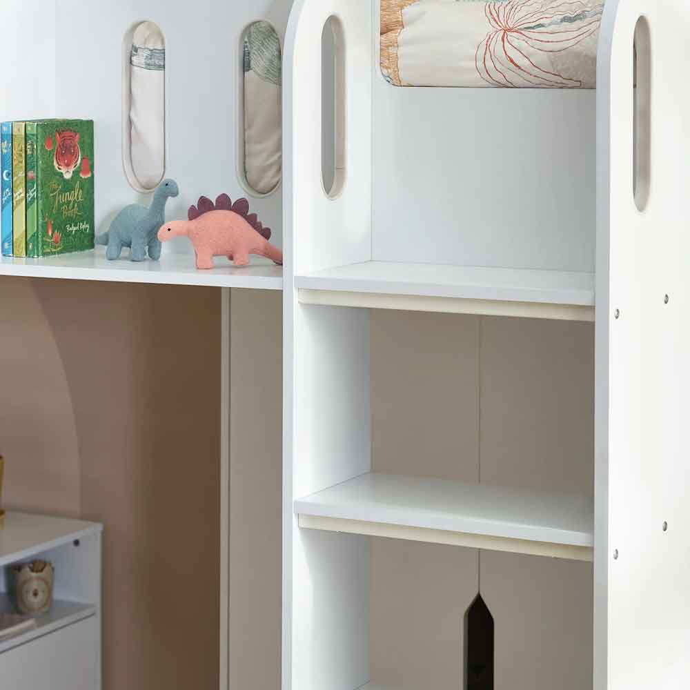 Virelli Wooden High Sleeper Bunk Bed in White