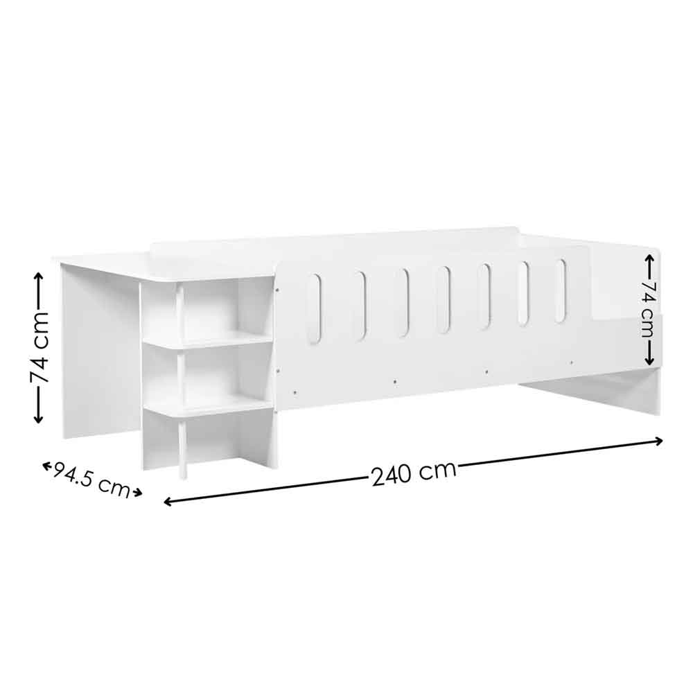 Virelli Wooden Low Sleeper Bunk Bed in White