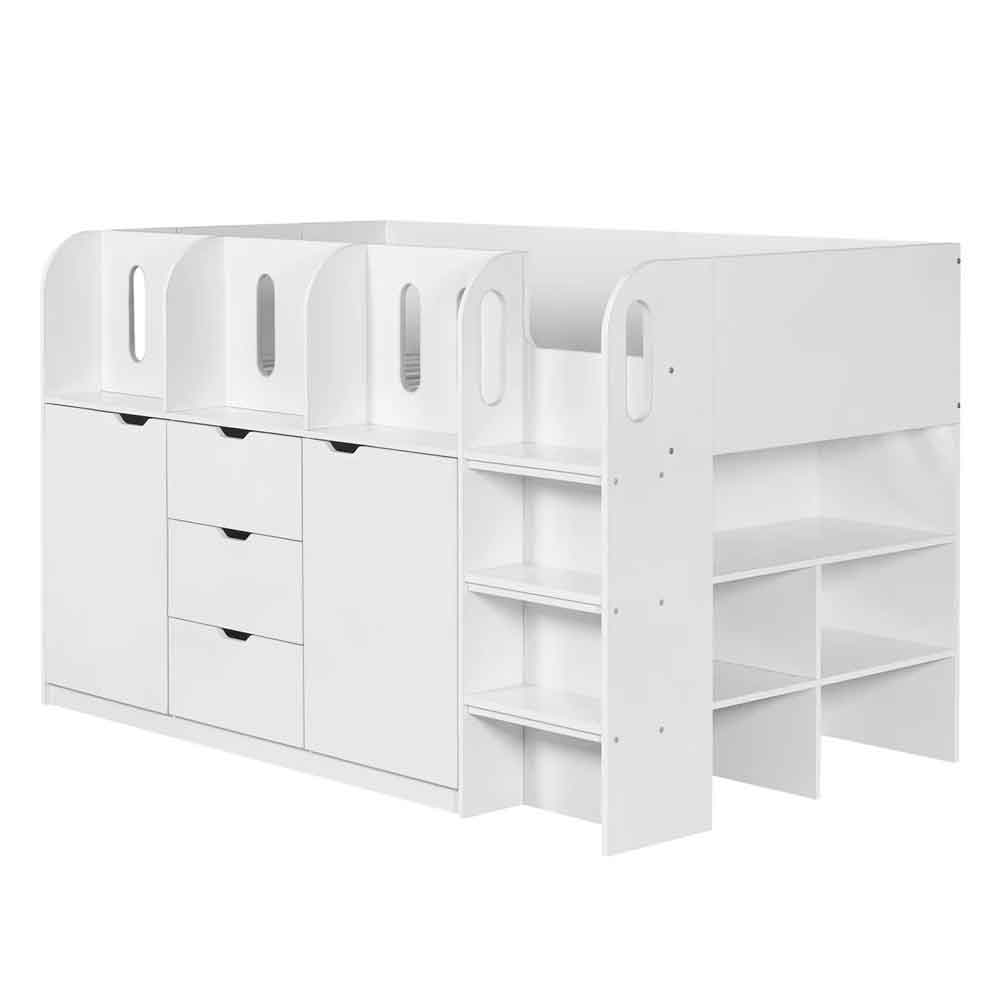 Virelli Wooden Mid Sleeper Bunk Bed in White