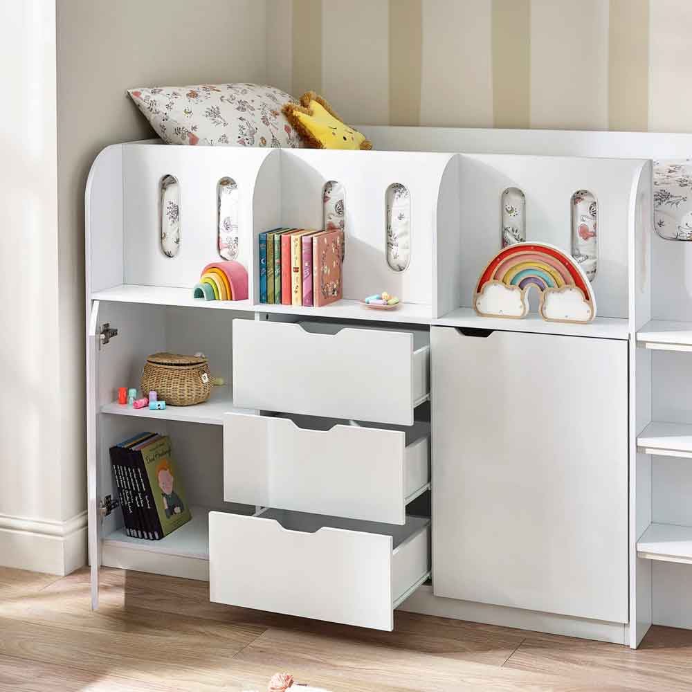 Virelli Wooden Mid Sleeper Bunk Bed in White