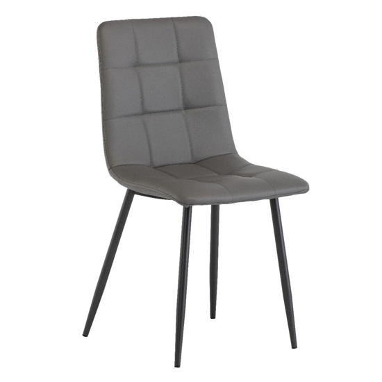 Read more about Virti faux leather dining chair in grey