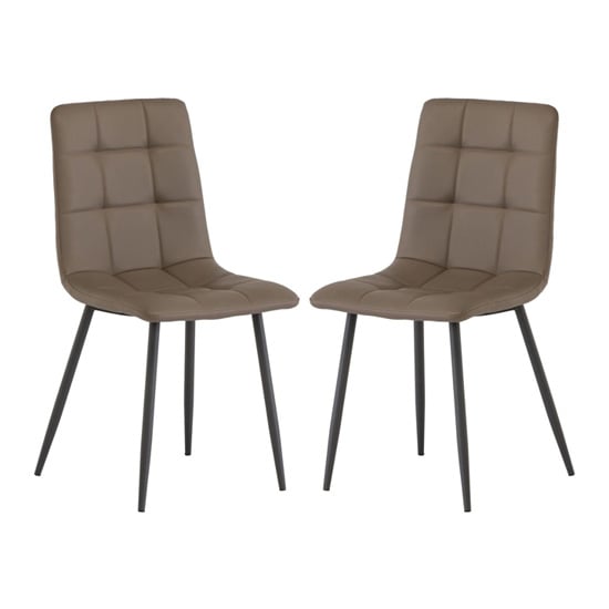 Read more about Virti taupe faux leather dining chair in pair