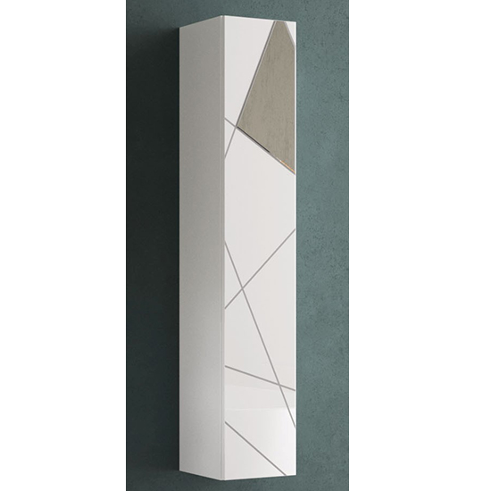 Read more about Viro high gloss bathroom storage cabinet with 1 door in white
