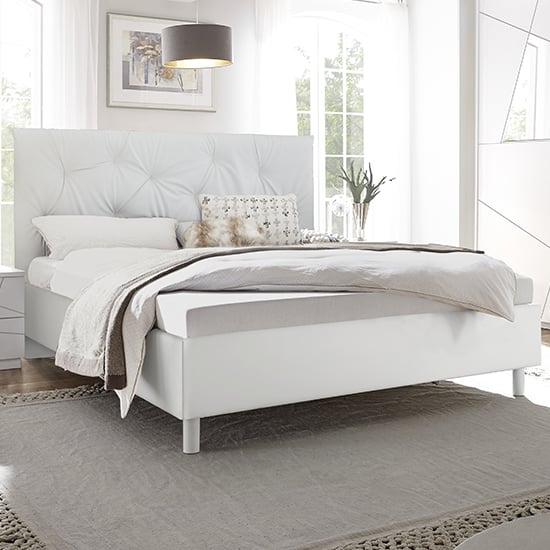 Viro High Gloss Super King Size Bed In White_1