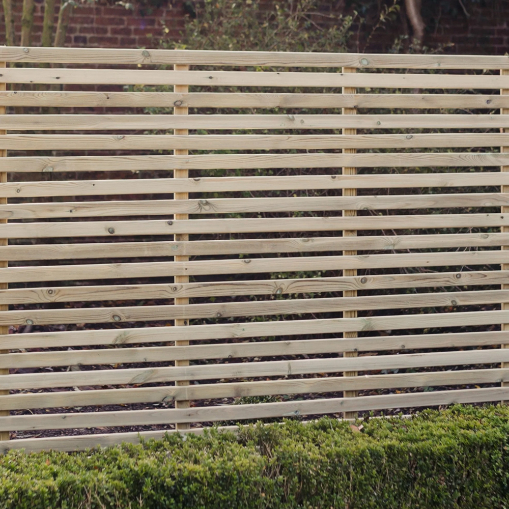 Viroqua Garden Wooden 6x2FT Slatted Border Fence in Natural