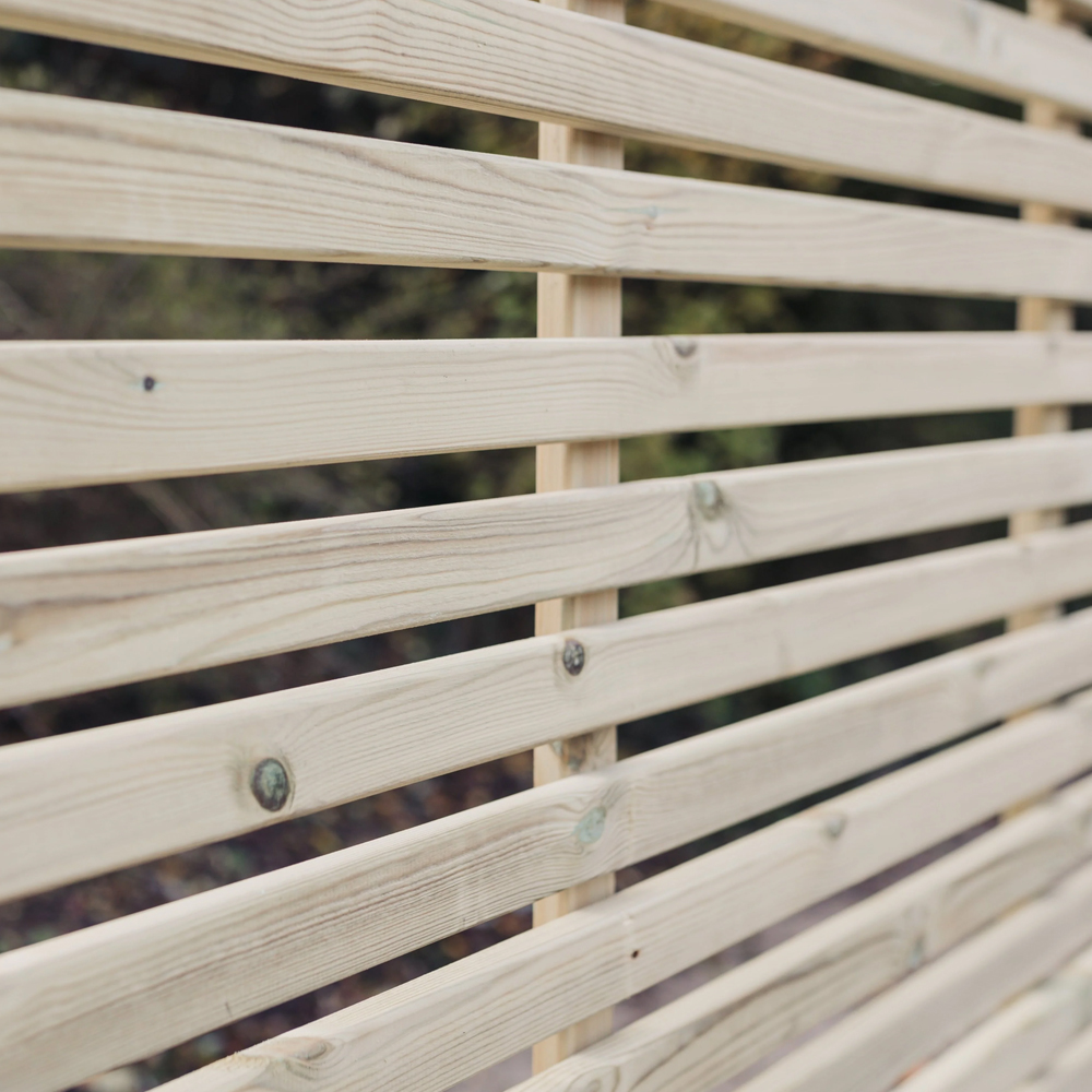 Viroqua Garden Wooden 6x4FT Slatted Border Fence in Natural