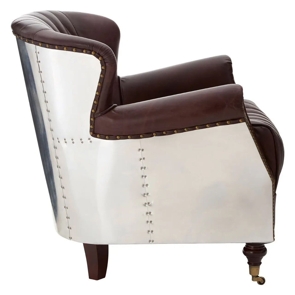 Viroqua Genuine Leather Armchair In Coffee