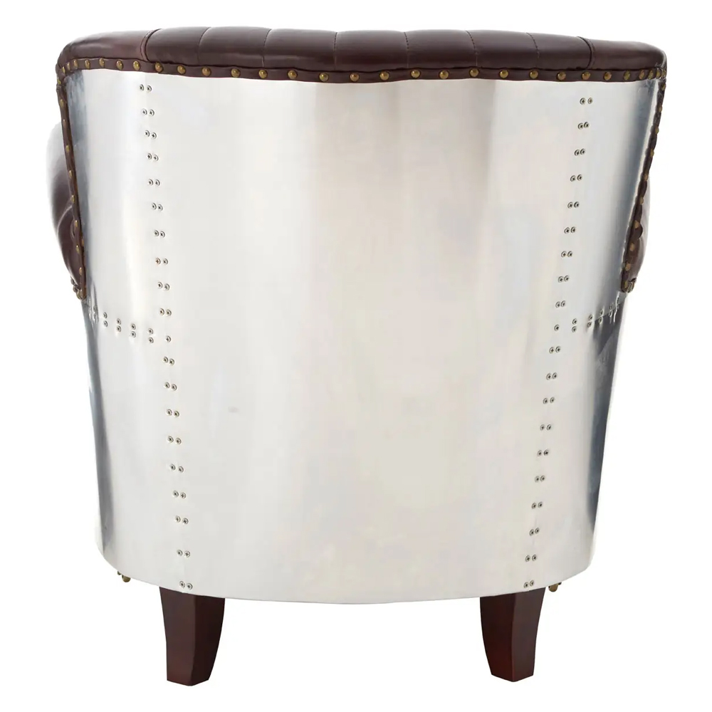 Viroqua Genuine Leather Armchair In Coffee