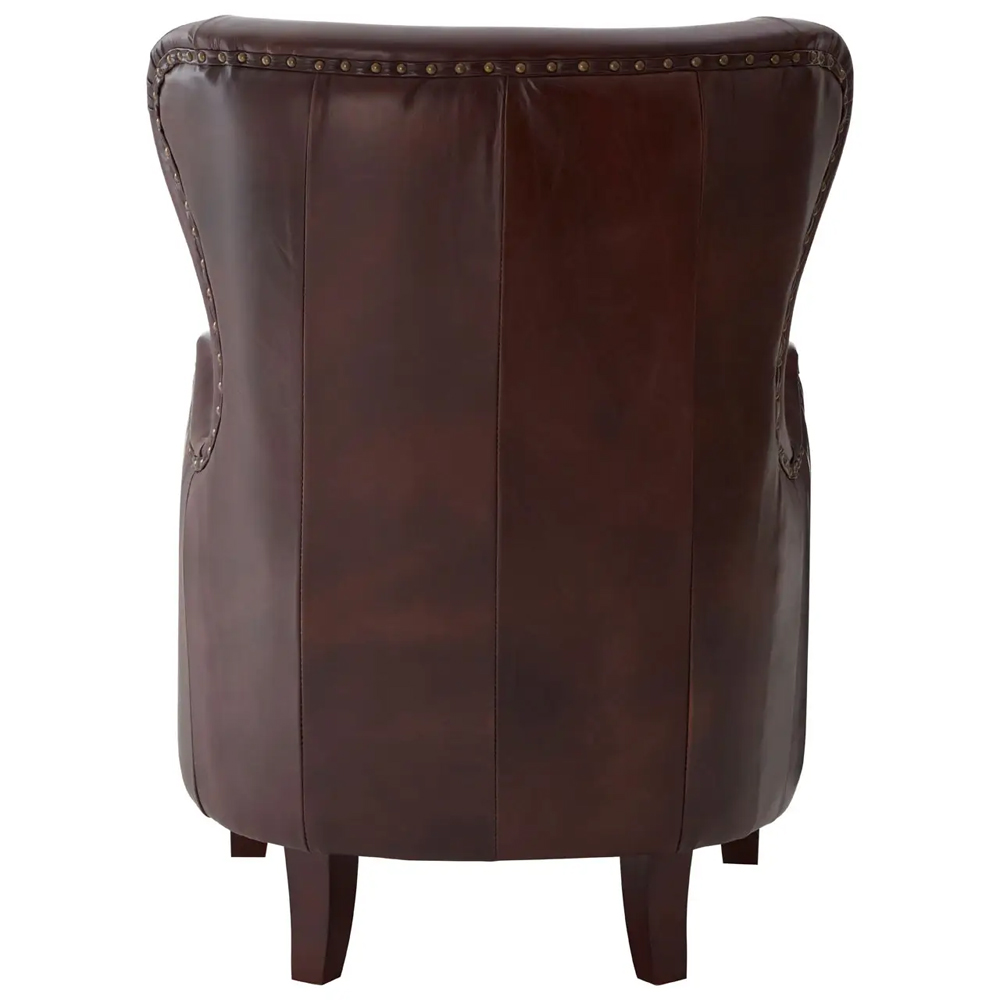 Viroqua Genuine Leather Bedroom Chair In Dark Coffee