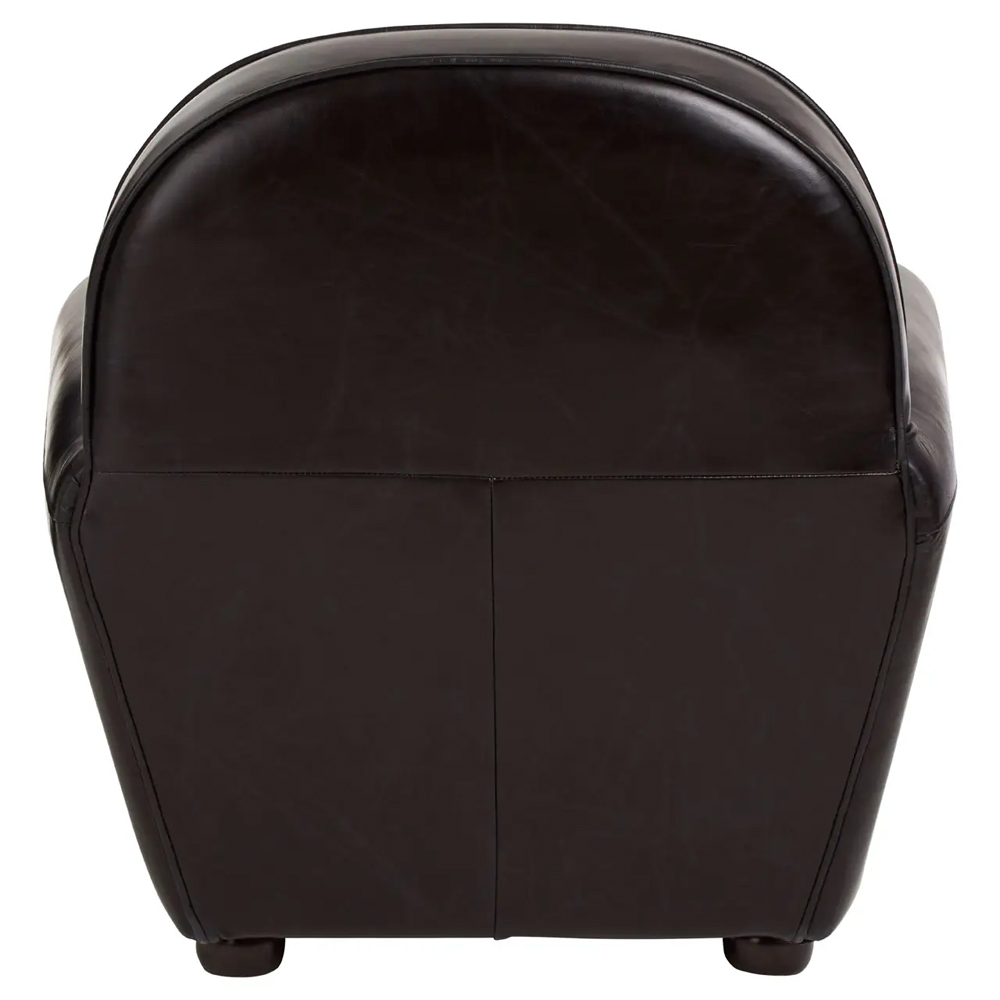 Viroqua Genuine Leather Classic Bedroom Chair In Black