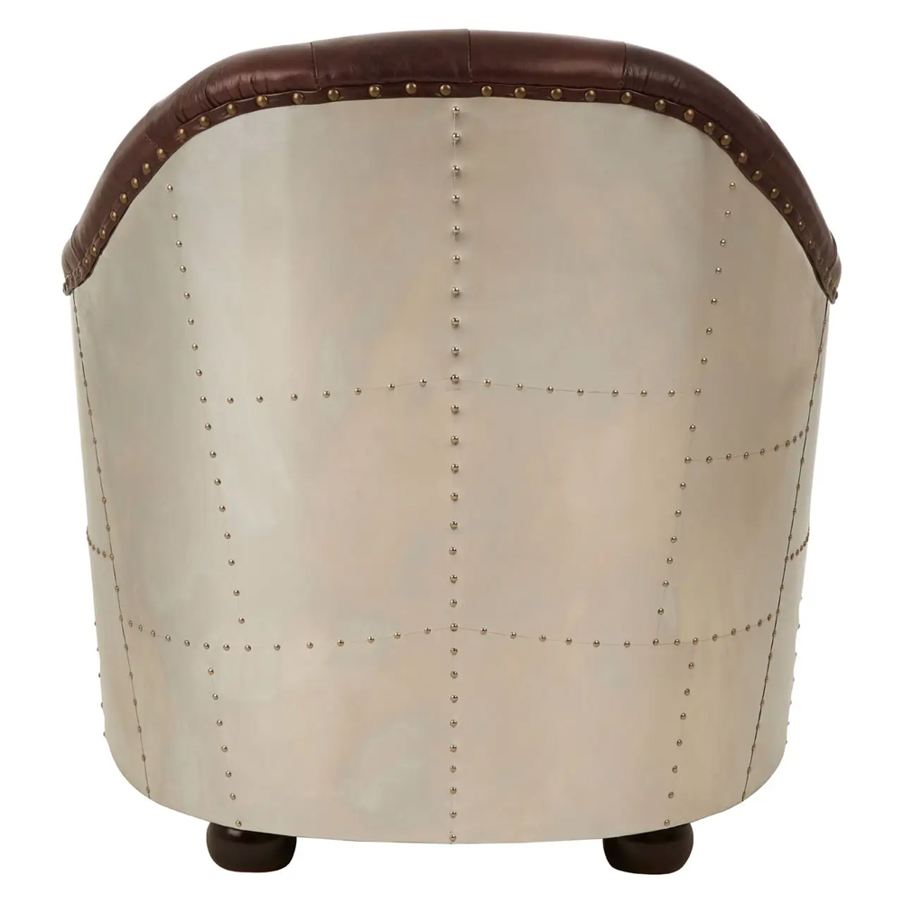 Viroqua Genuine Leather Classic Bedroom Chair In Brown