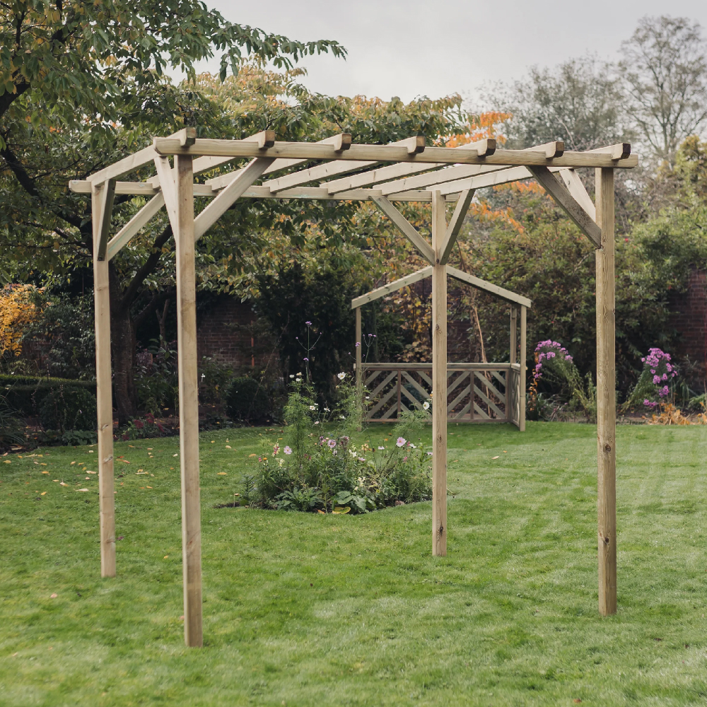 Viroqua Wooden Pergola Canopy In Natural