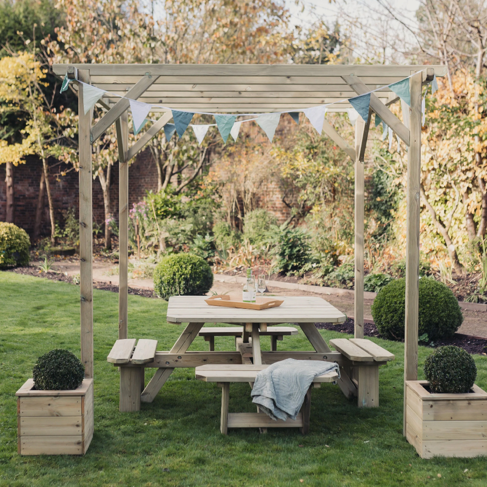 Viroqua Wooden Pergola Canopy In Natural