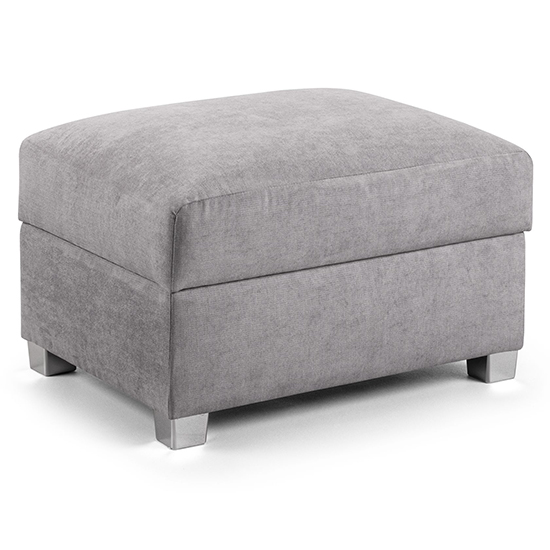 Photo of Virto fabric footstool in silver and grey