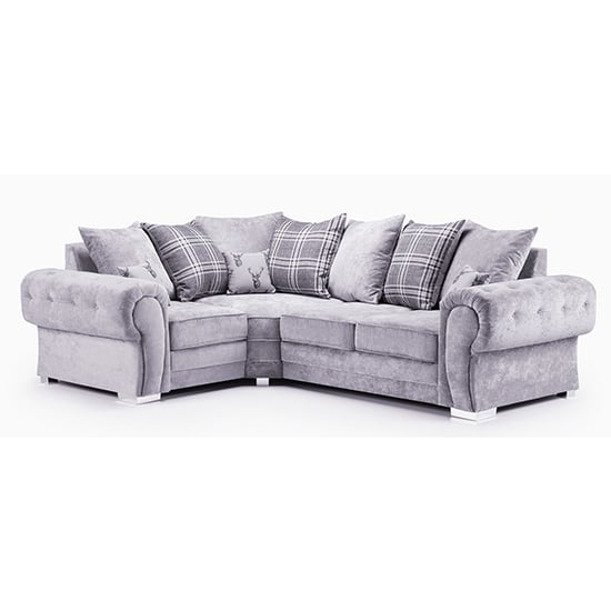 Read more about Virto fabric left hand facing corner sofa bed in silver grey