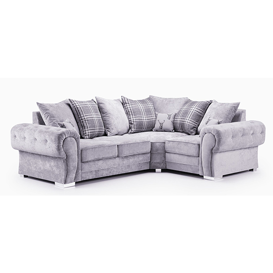 Read more about Virto fabric right hand facing corner sofa bed in silver grey