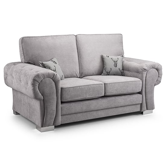 Virto Fullback Fabric 3 Seater 2 Seater Sofa In Silver Grey_2
