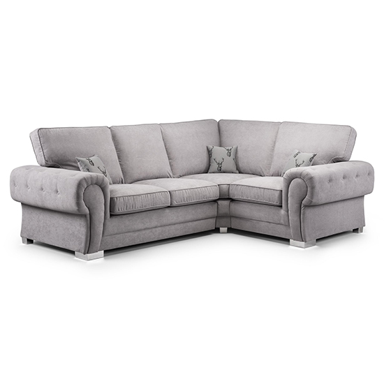 Product photograph of Verna Fullback Fabric Corner Sofa Right Hand In Grey from Furniture in Fashion