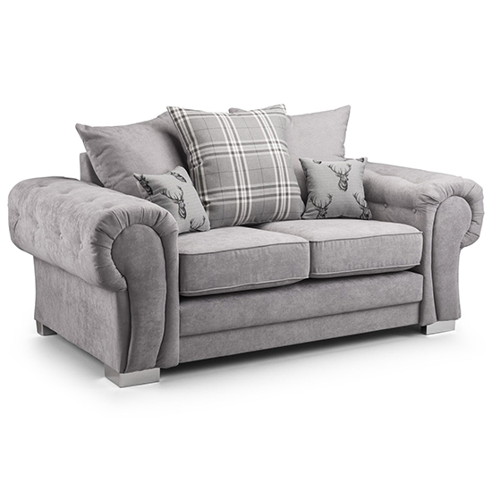 Photo of Virto scatterback fabric 2 seater sofa in silver and grey