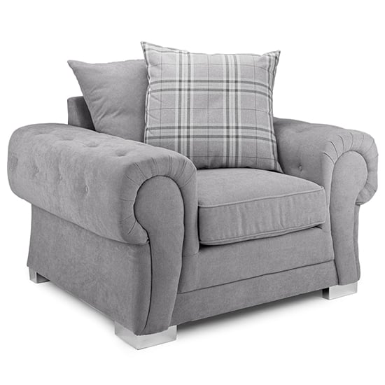 Photo of Virto scatterback fabric armchair in silver and grey