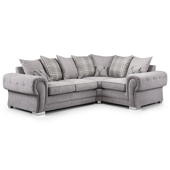 Photo of Virto scatterback fabric right hand corner sofa in silver grey