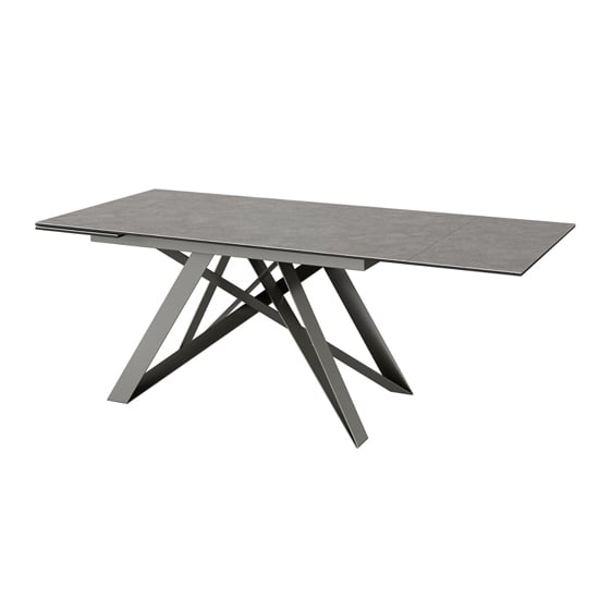 Visoke Extending Ceramic Dining Table In Grey_2