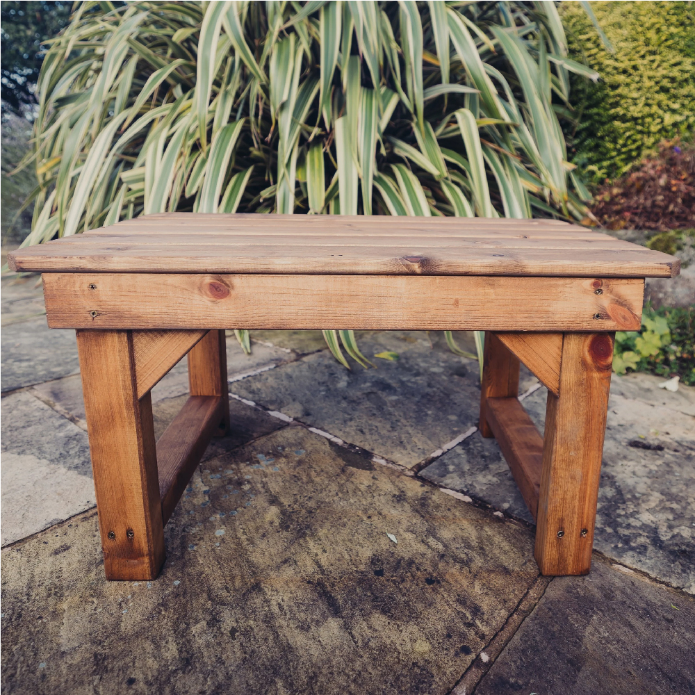 Visalia Wooden Garden Coffee Table In Natural