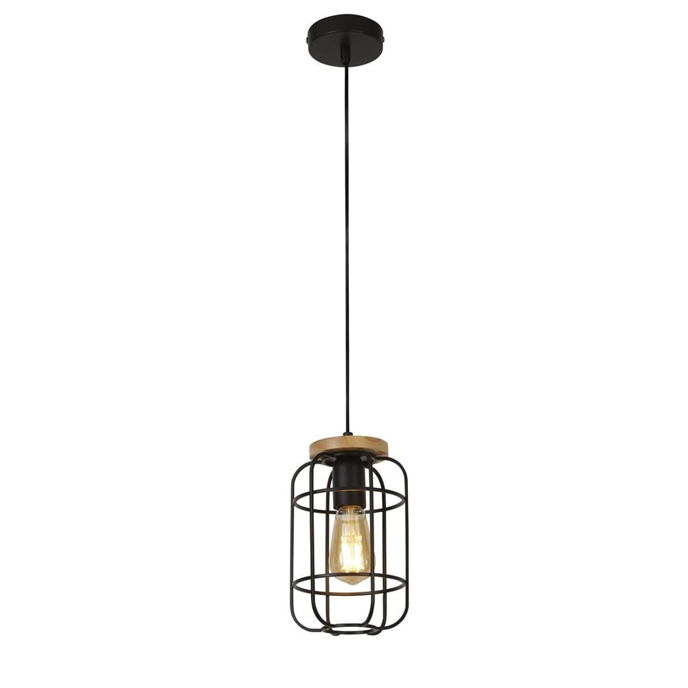 Read more about Vision cage style ceiling pendant light in matt black