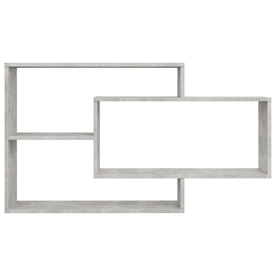 Visola Wooden Rectangular Wall Shelves In Concrete Effect