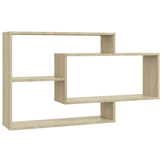 Visola Wooden Rectangular Wall Shelves In Sonoma Oak