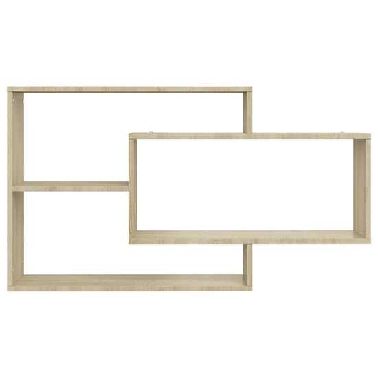 Visola Wooden Rectangular Wall Shelves In Sonoma Oak