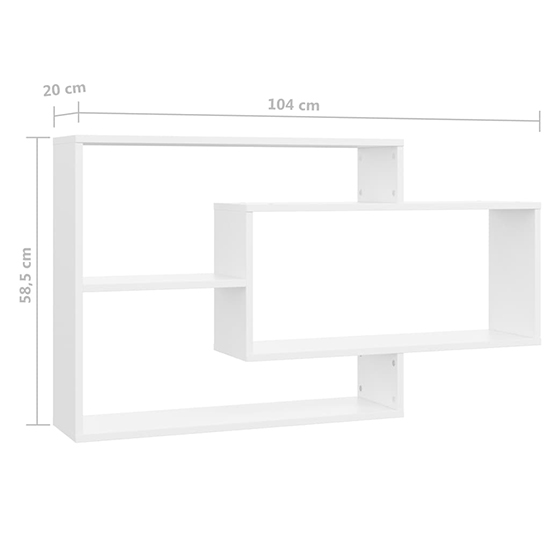 Visola Wooden Rectangular Wall Shelves In White
