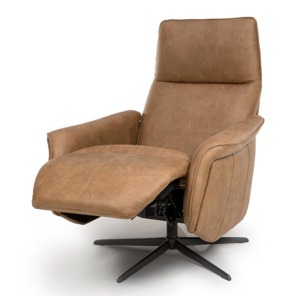 Vistara Leather Swivel Recliner Chair in Brown