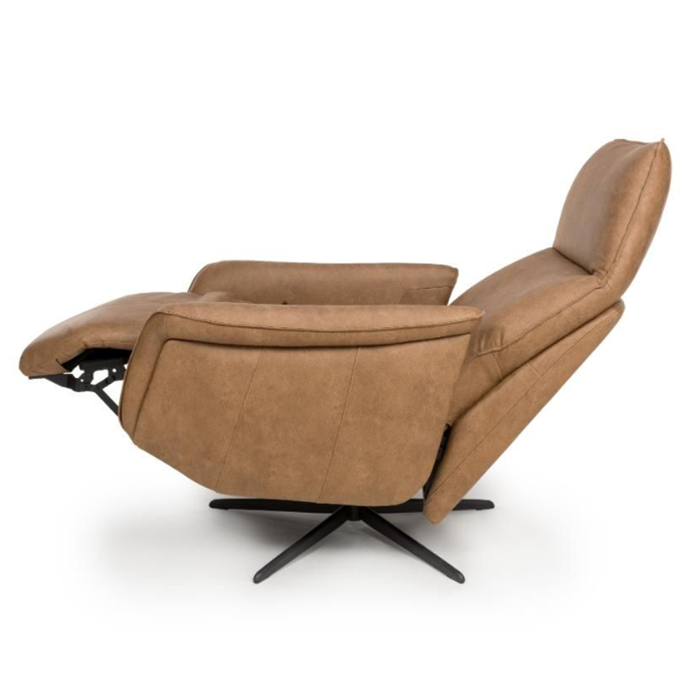 Vistara Leather Swivel Recliner Chair in Brown