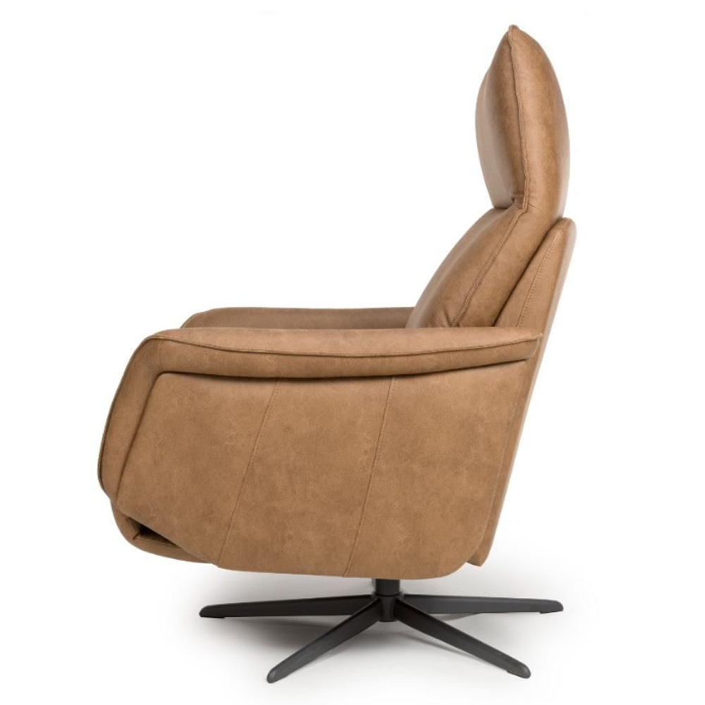Vistara Leather Swivel Recliner Chair in Brown