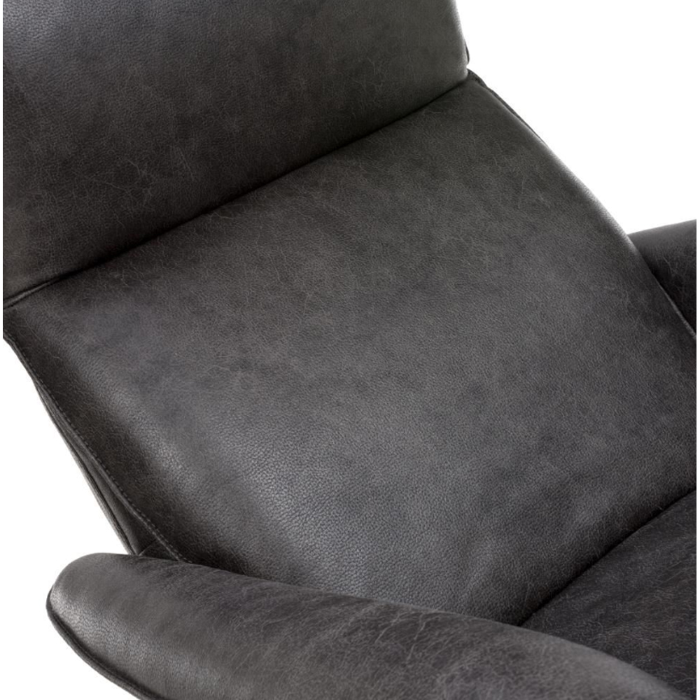 Vistara Leather Swivel Recliner Chair in Dark Grey