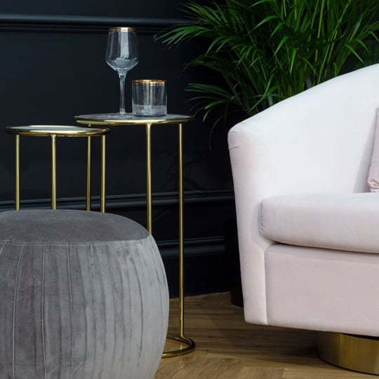 Vita Set Of 2 Nesting Side Tables In Gold FiF