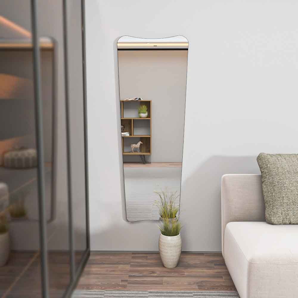 Vitros Glass Wall Mirror with Black Wooden Frame