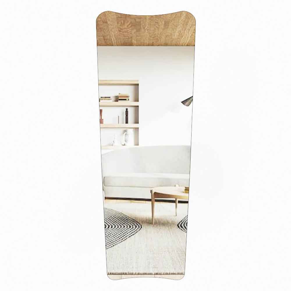 Vitros Glass Wall Mirror with Black Wooden Frame
