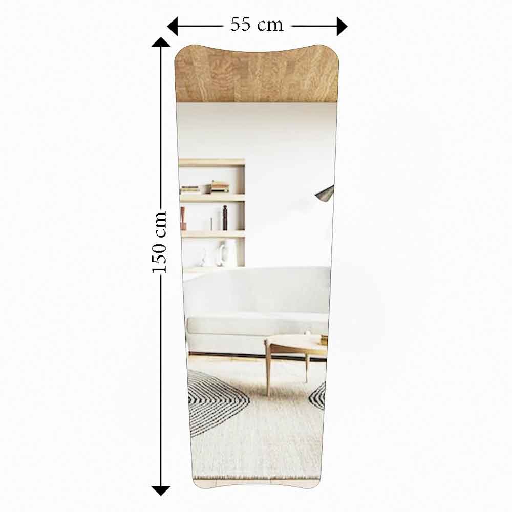 Vitros Glass Wall Mirror with Black Wooden Frame