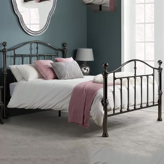 Read more about Vittorio metal double bed in black nickel