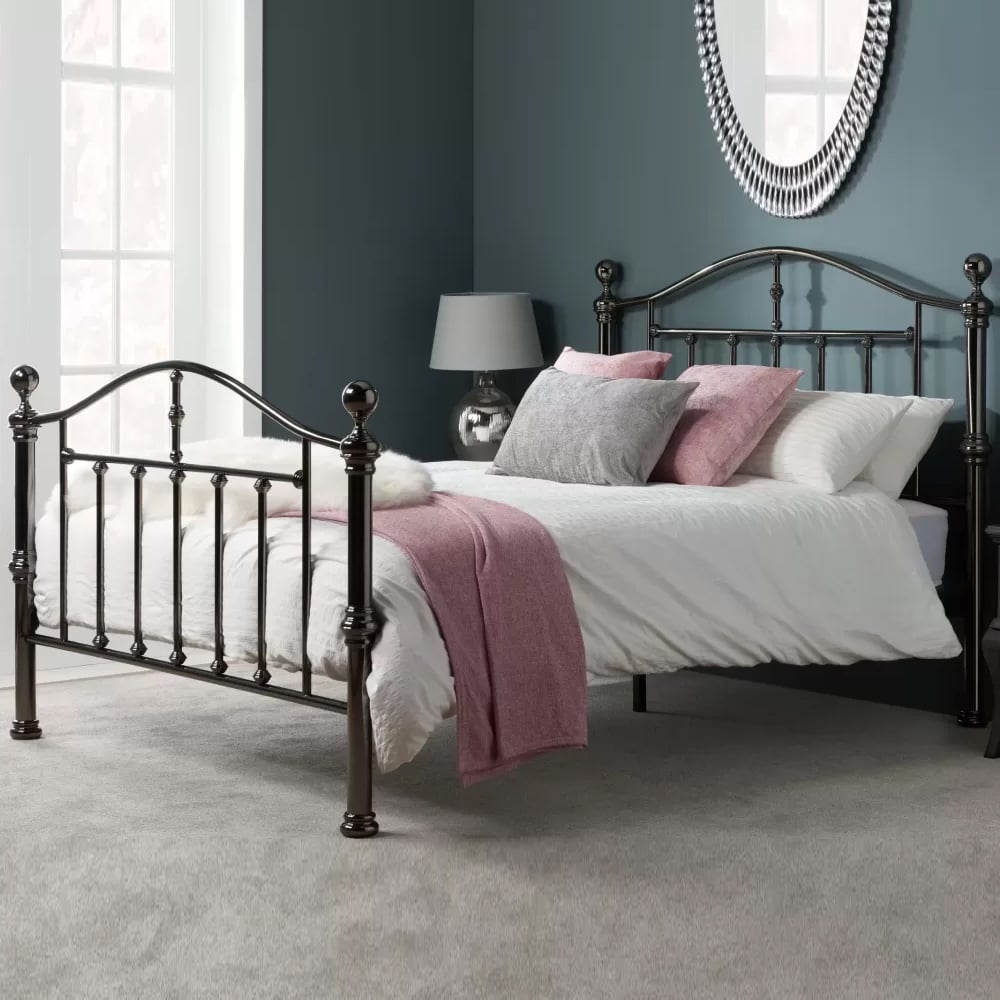 Vittorio Metal Double Bed In Nickel